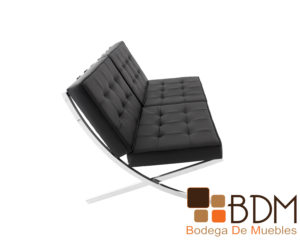 Love seat moderno en color negro con sillones individuales