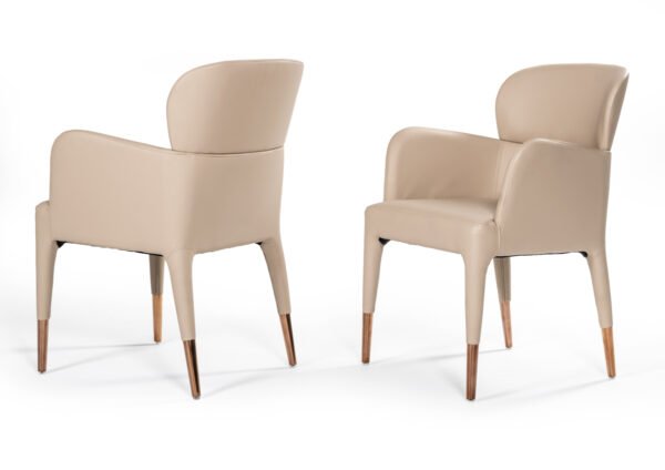 Mueble Sillón de comedor Modrest Ogden moderno en
beige y oro rosa – Envíos a todo México | FurnitureMX