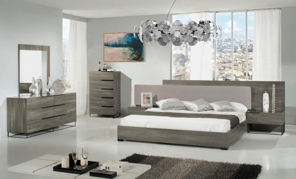 Cómoda italiana moderna de roble gris Nova Domus Enzo