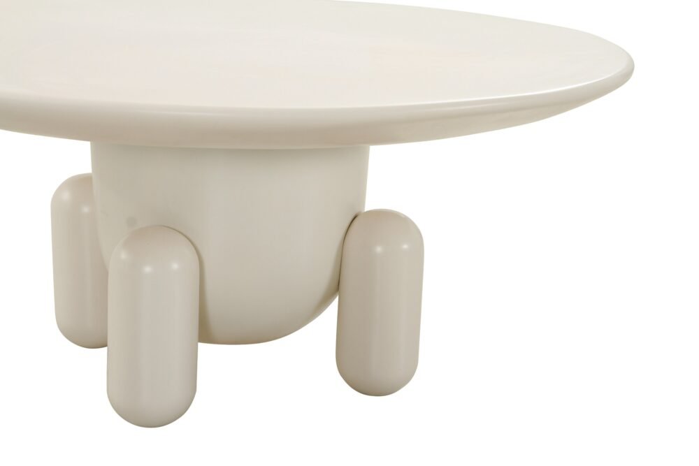 Modrest Gabby – Mesa de centro redonda blanca contemporánea