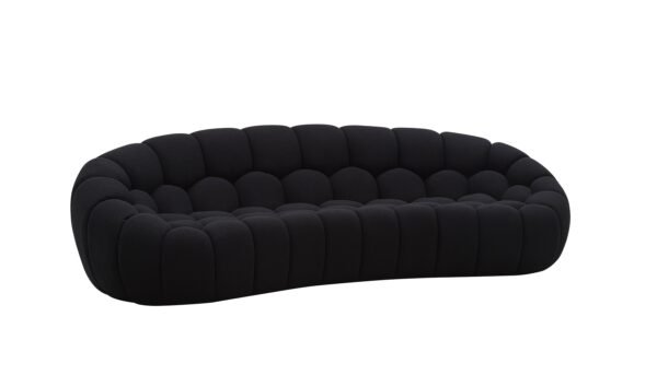 Sala Divani Casa Yolonda - Sofá moderno curvo de
  tela negra – Envíos a todo México | FurnitureMX
