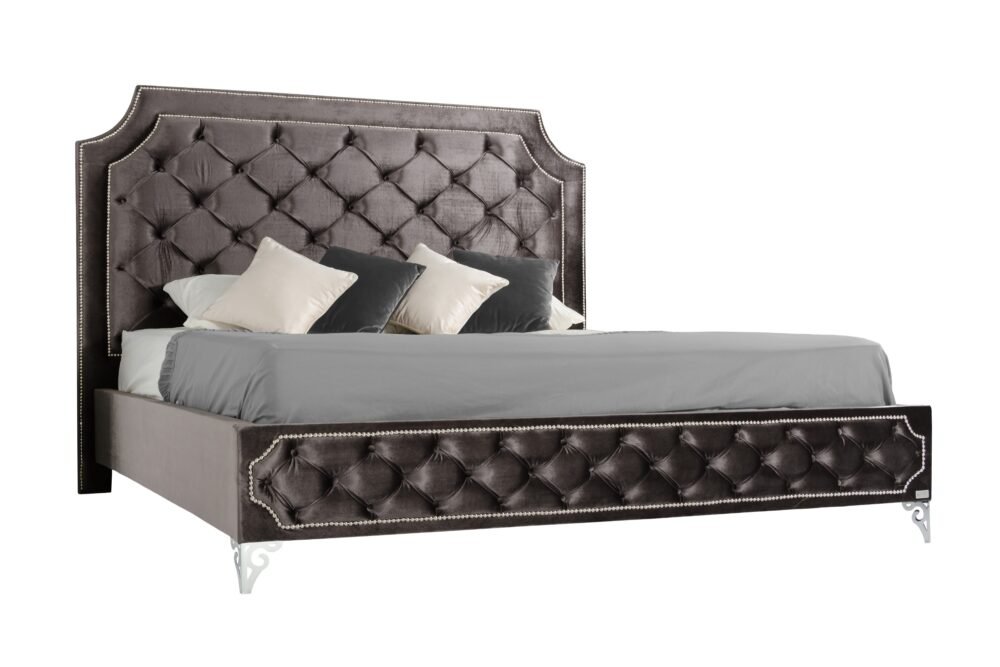Cama de transición de tela capitoné Leilah