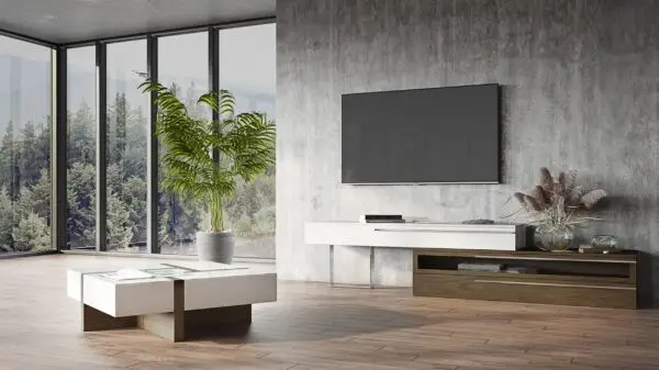 Mueble Mesa de centro cuadrada moderna Modrest
Makai en blanco y nogal – Envíos a todo México | FurnitureMX