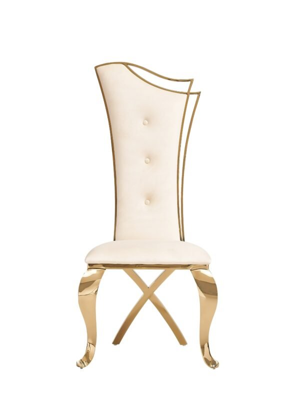Mueble Modrest Bonnie - Silla de comedor moderna de
  terciopelo beige y dorado champán (juego de 2) – Envíos a todo México |
  FurnitureMX