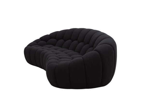 Sala Divani Casa Yolonda - Sofá moderno curvo de
  tela negra – Envíos a todo México | FurnitureMX