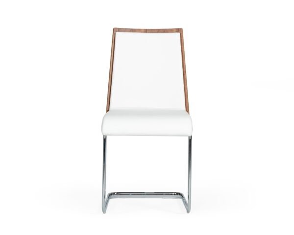 Mueble Morgan - Silla de comedor moderna en color
blanco y nogal (juego de 2) – Envíos a todo México | FurnitureMX