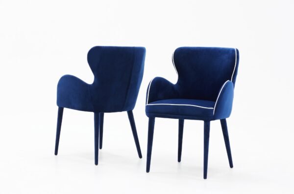 Mueble Silla de comedor Modrest Tigard Mid-Century
  de tela azul – Envíos a todo México | FurnitureMX
