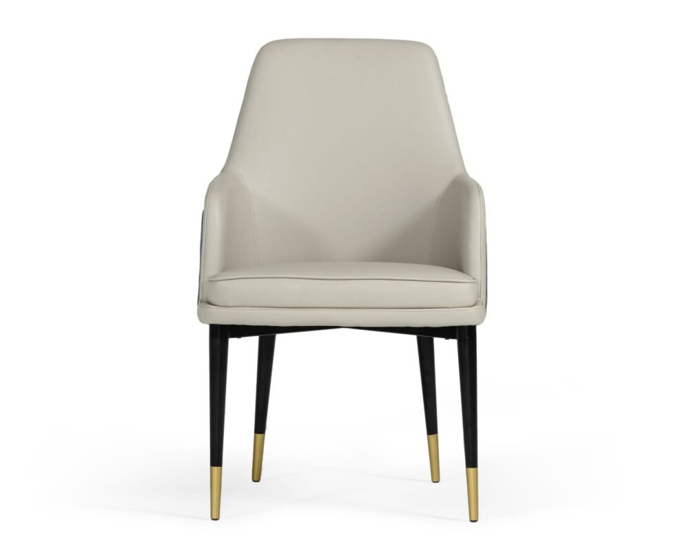 Silla de comedor Modrest Duval moderna en blanco y gris