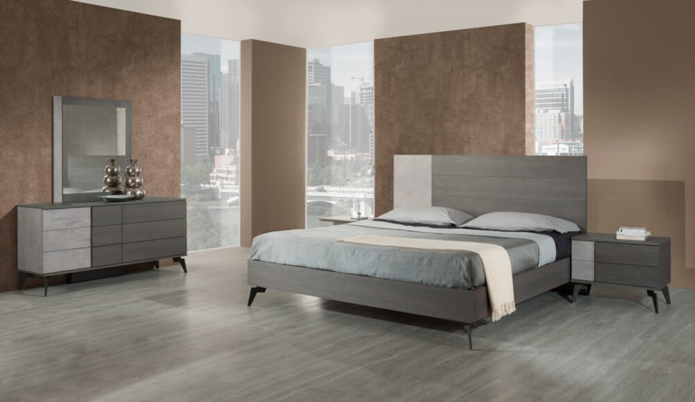 Cómoda italiana moderna de hormigón sintético y gris Nova Domus Palermo