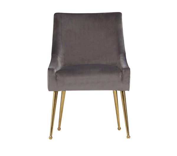 Mueble Sillas de comedor Modrest Castana modernas
  de terciopelo gris y dorado (juego de 2) – Envíos a todo México | FurnitureMX