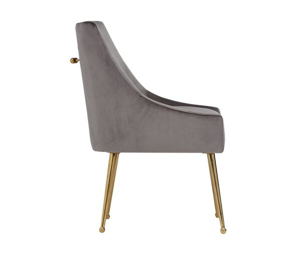 Mueble Sillas de comedor Modrest Castana modernas
  de terciopelo gris y dorado (juego de 2) – Envíos a todo México | FurnitureMX