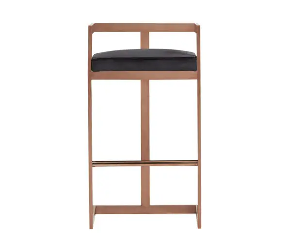 Banco Taburete de bar Modrest Halifax moderno de
terciopelo negro y oro rosa – Envíos a todo México | FurnitureMX