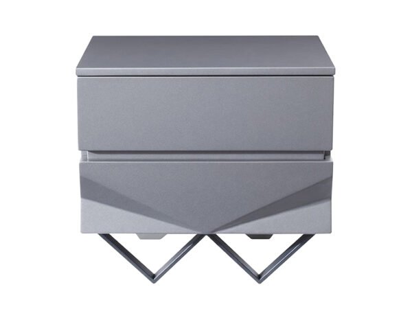 Mueble Mesita de noche Modrest Duke moderna gris y
  negra cromada – Envíos a todo México | FurnitureMX