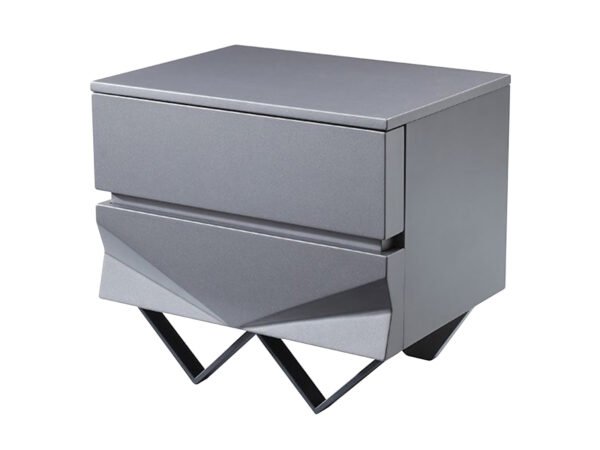 Mueble Mesita de noche Modrest Duke moderna gris y
  negra cromada – Envíos a todo México | FurnitureMX