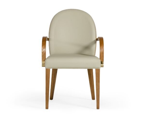 Mueble Sillón de comedor Modrest Rexford moderno
  color topo y nogal – Envíos a todo México | FurnitureMX