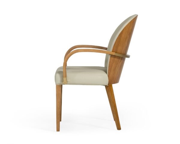 Mueble Sillón de comedor Modrest Rexford moderno
  color topo y nogal – Envíos a todo México | FurnitureMX