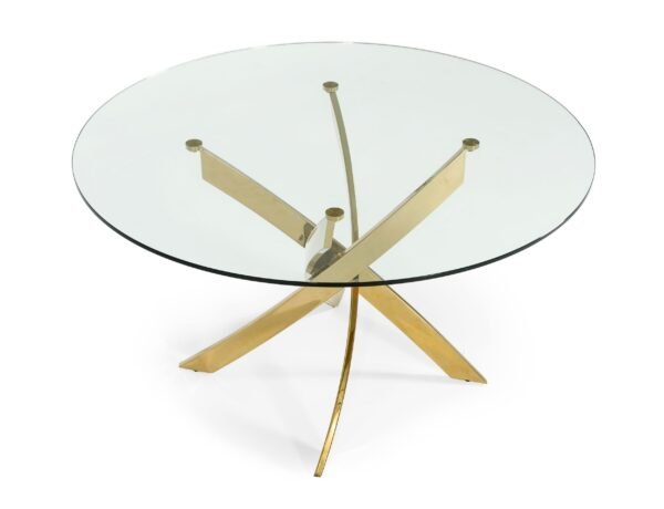 Mesa de comedor Modrest Pyrite - Mesa de comedor
  redonda moderna de vidrio – Envíos a todo México | FurnitureMX