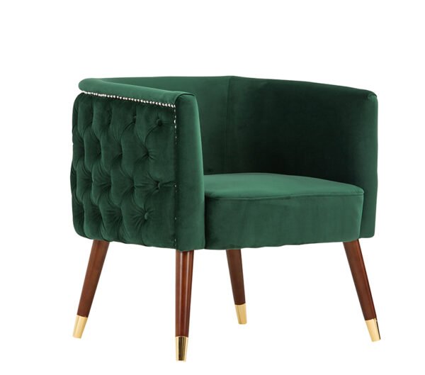 Mueble Silla decorativa Modrest Bethel moderna de
  terciopelo verde – Envíos a todo México | FurnitureMX