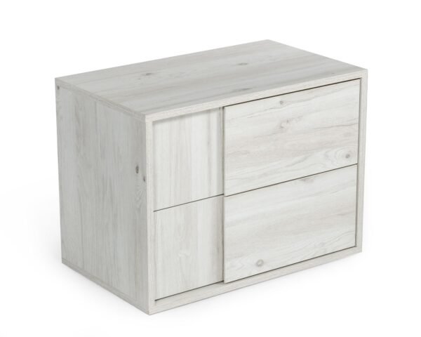 Mueble Nova Domus Asus - Mesita de noche italiana
  moderna de roble blanco lavado – Envíos a todo México | FurnitureMX