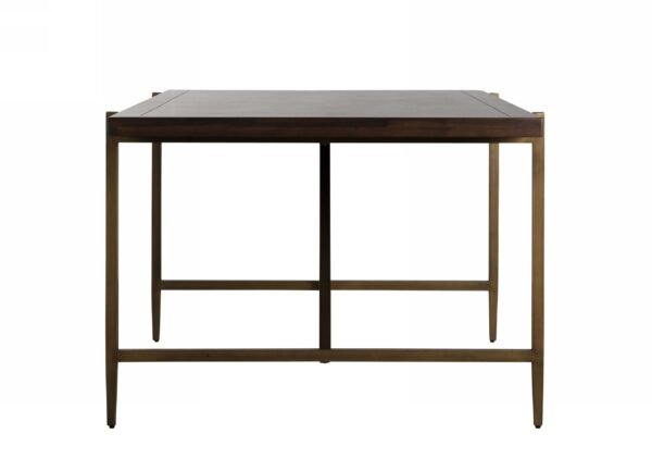 Mesa de comedor Modrest Shane - Mesa de comedor
  moderna de acacia y latón – Envíos a todo México | FurnitureMX