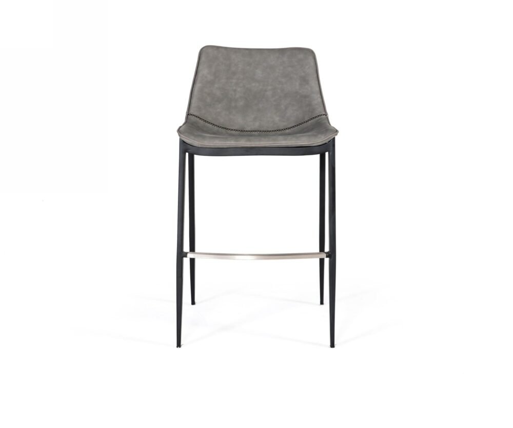 Modrest Jane – Taburete de mostrador moderno en gris y negro (juego de 2)