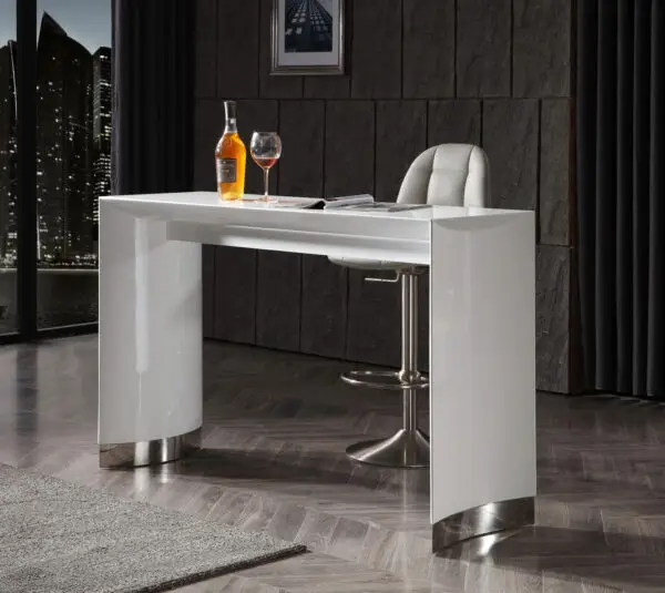 Mueble Modrest Corbett - Mesa alta contemporánea en
  color blanco – Envíos a todo México | FurnitureMX