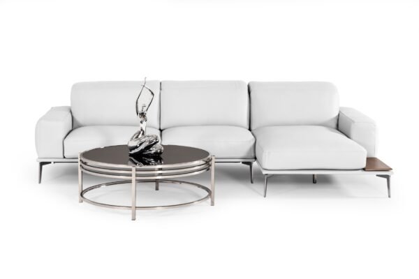 Sala Lamod Italia Villeneuve - Sofá seccional
  moderno de cuero italiano blanco – Envíos a todo México | FurnitureMX