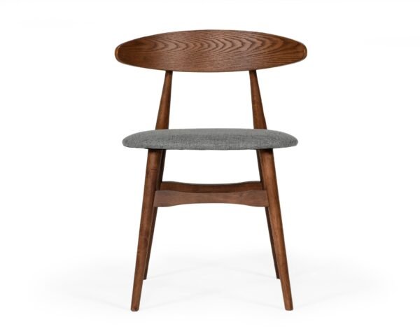 Mueble Modrest Prospect - Silla de comedor moderna
  de tela gris y nogal (juego de 2) – Envíos a todo México | FurnitureMX