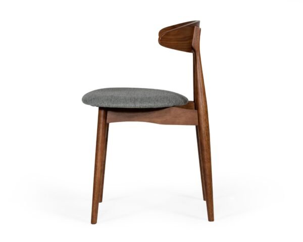 Mueble Modrest Prospect - Silla de comedor moderna
  de tela gris y nogal (juego de 2) – Envíos a todo México | FurnitureMX