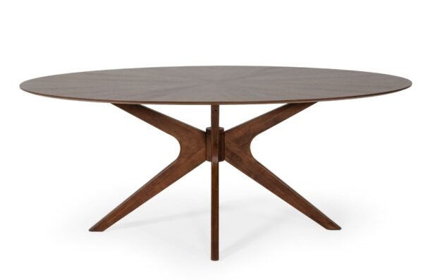 Mesa de comedor Modrest Prospect - Mesa de comedor
  moderna ovalada de nogal – Envíos a todo México | FurnitureMX