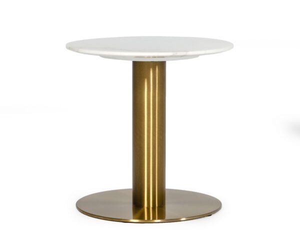 Mueble Modrest Fairway - Mesa auxiliar de mármol
  blanco glamuroso y oro cepillado – Envíos a todo México | FurnitureMX