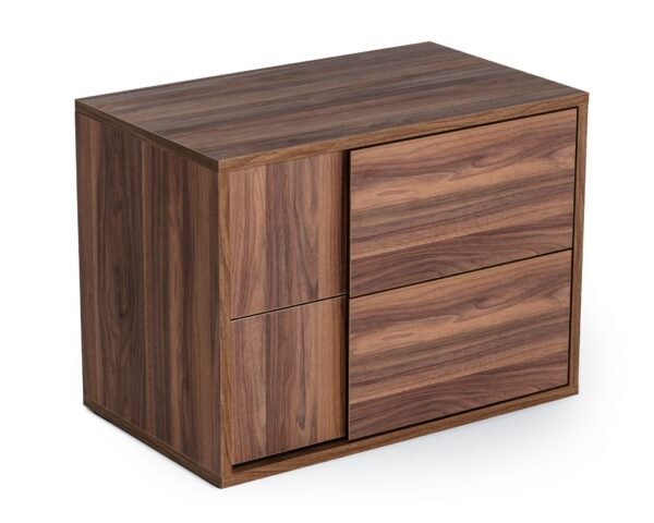 Mueble Nova Domus Asus - Mesita de noche italiana
  moderna de nogal – Envíos a todo México | FurnitureMX