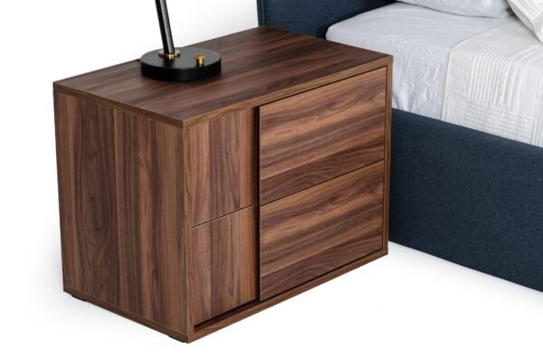 Mueble Nova Domus Asus - Mesita de noche italiana
  moderna de nogal – Envíos a todo México | FurnitureMX