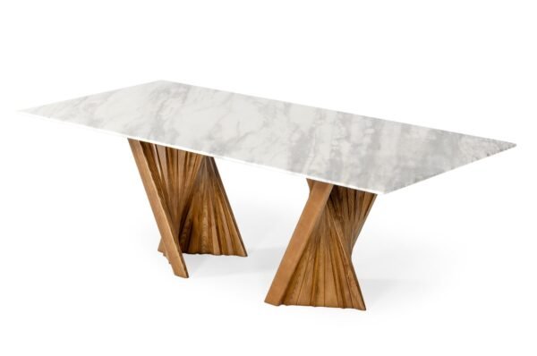 Mesa de comedor Modrest Cadence - Mesa de comedor
  moderna de nogal y mármol – Envíos a todo México | FurnitureMX
