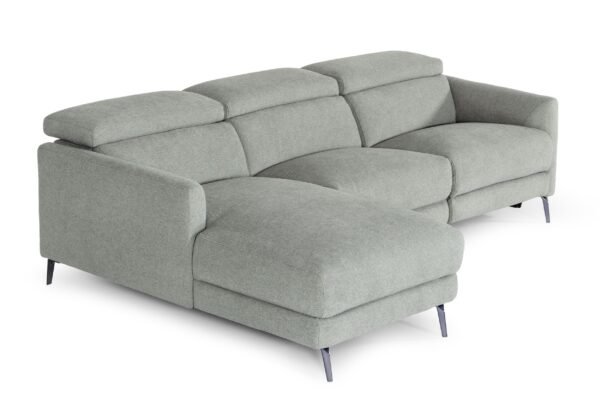 Sala Divani Casa Lupita - Sofá seccional moderno de
  tela gris con orientación izquierda – Envíos a todo México | FurnitureMX