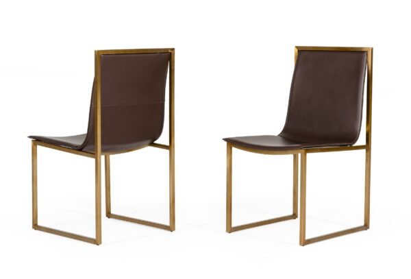 Mueble Modrest Dalton - Silla de comedor moderna de
  polipiel marrón (juego de 2) – Envíos a todo México | FurnitureMX