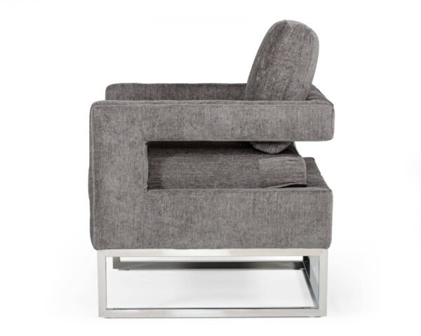Mueble Modrest Edna - Silla decorativa moderna de
  tela gris oscuro – Envíos a todo México | FurnitureMX