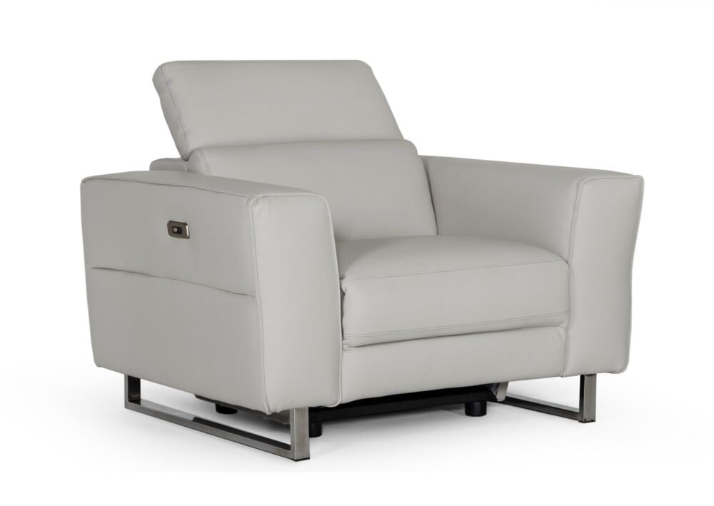 Accenti Italia Lucca – Sillón italiano moderno gris con sillón reclinable eléctrico