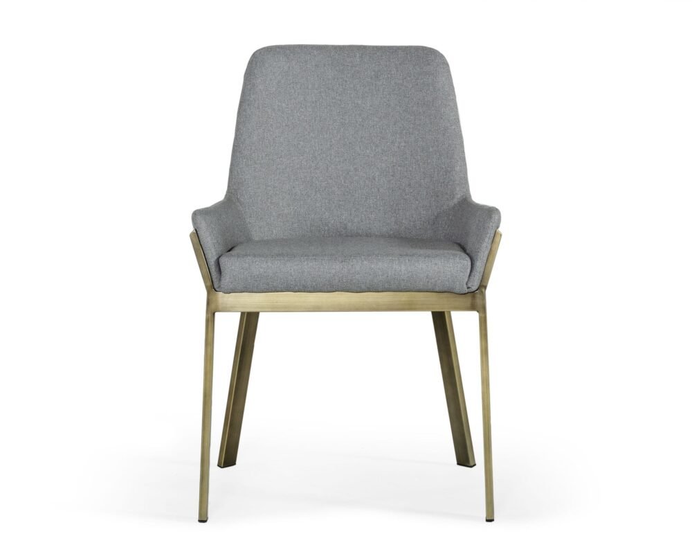 Modrest Ganon – Silla de comedor moderna de latón antiguo y gris