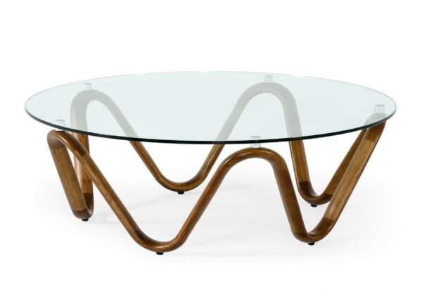 Mueble Modrest Lassen - Mesa de centro moderna de
  vidrio y nogal – Envíos a todo México | FurnitureMX