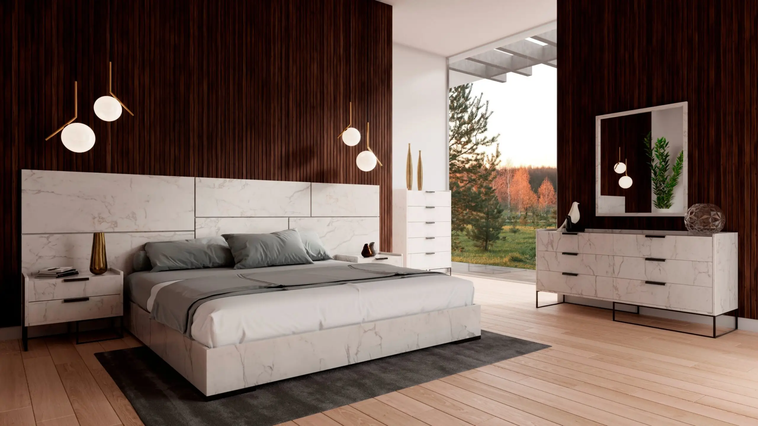 Mueble Nova Domus Marbella - Juego de cama italiano
moderno de mármol sintético blanco – Envíos a todo México | FurnitureMX