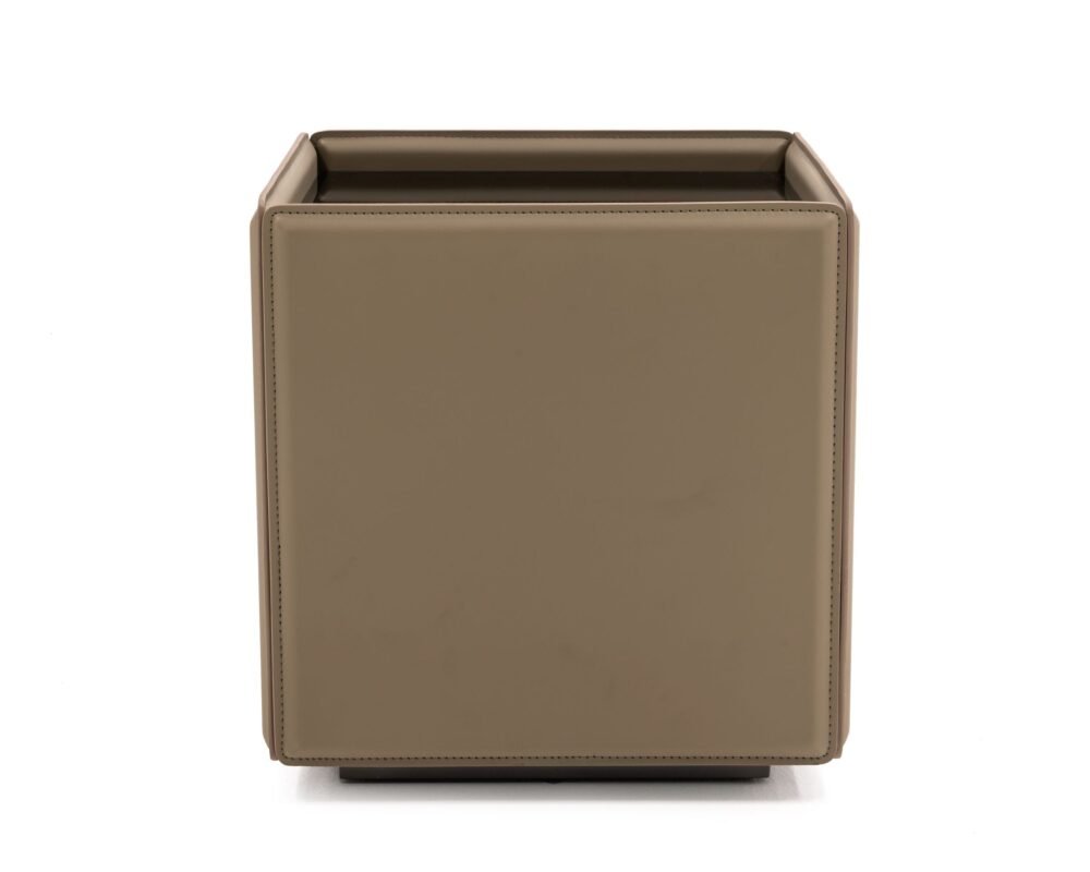 Modrest Vargas – Mesa auxiliar moderna de polipiel beige