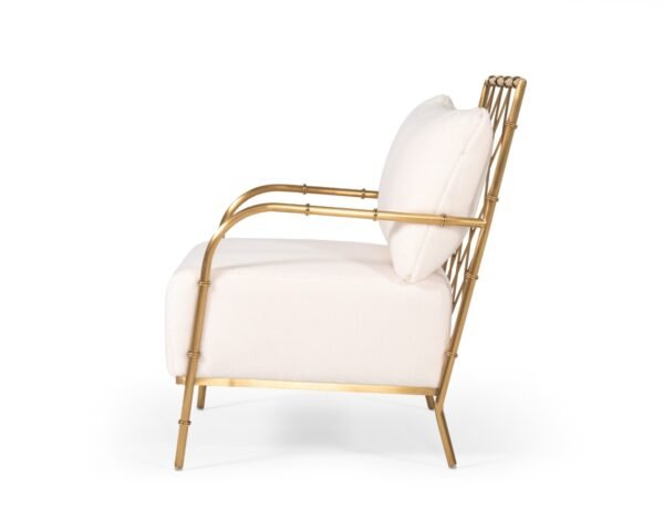 Mueble Divani Casa Ignacio - Silla decorativa Glam
  de terciopelo blanco y dorado – Envíos a todo México | FurnitureMX