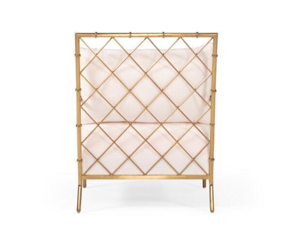 Mueble Divani Casa Ignacio - Silla decorativa Glam
  de terciopelo blanco y dorado – Envíos a todo México | FurnitureMX