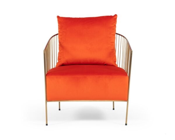 Mueble Modrest Loveland - Silla decorativa de
  terciopelo naranja Glam – Envíos a todo México | FurnitureMX
