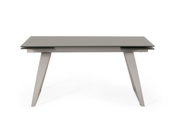 Mesa de comedor Modrest Pittson - Mesa de comedor
  moderna extensible de cristal gris – Envíos a todo México | FurnitureMX
