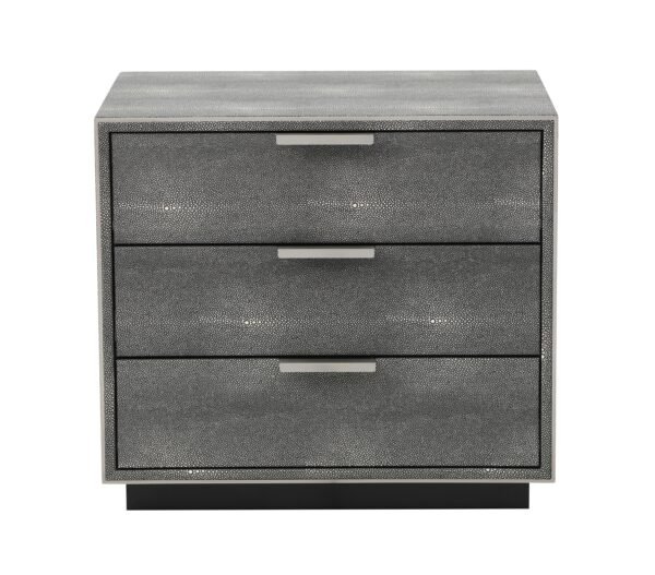 Mueble Modrest Dynasty - Mesita de noche moderna de
  tres cajones Shagreen – Envíos a todo México | FurnitureMX