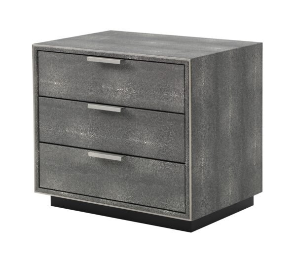 Mueble Modrest Dynasty - Mesita de noche moderna de
  tres cajones Shagreen – Envíos a todo México | FurnitureMX