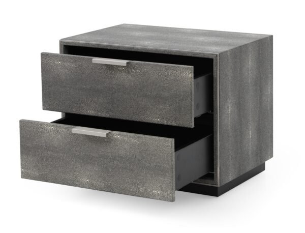 Mueble Modrest Dynasty - Mesita de noche moderna de
  dos cajones Shagreen – Envíos a todo México | FurnitureMX
