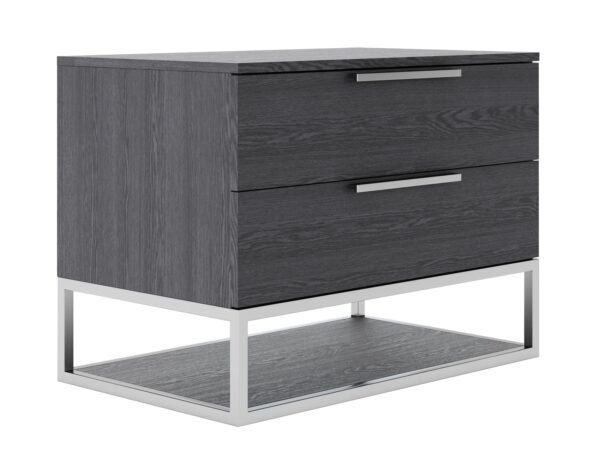 Mueble Modrest Heloise - Mesita de noche
  contemporánea de olmo gris – Envíos a todo México | FurnitureMX